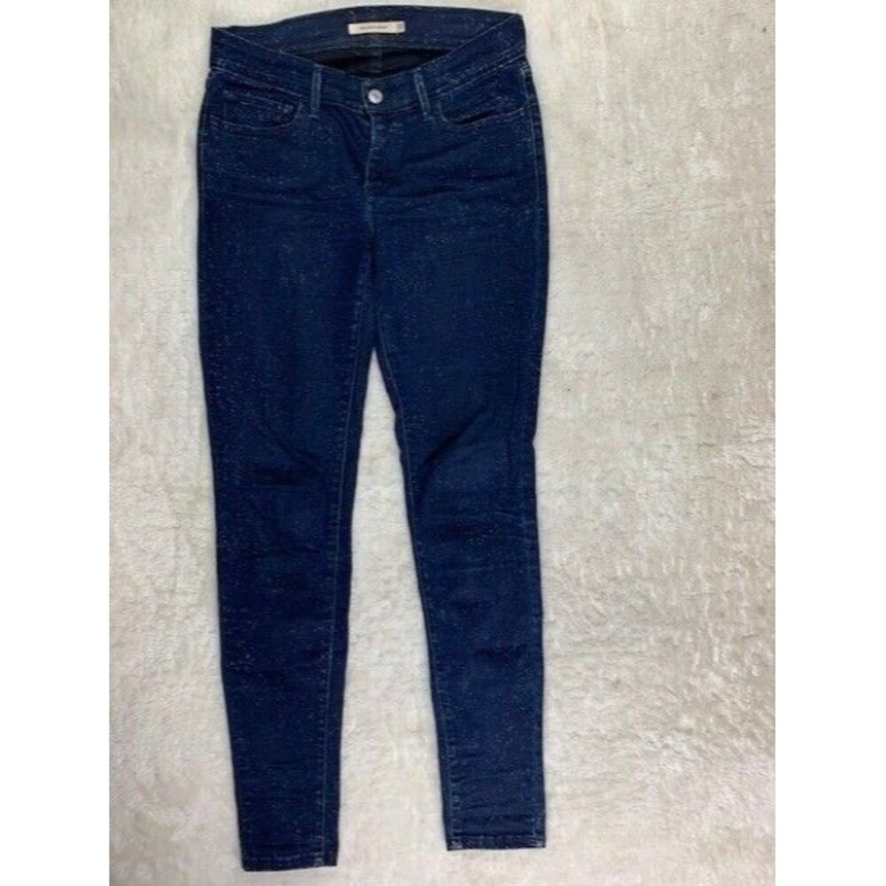 Levi 710 Size 27 Womens Jeans Super Skinny Low Rise Dark Blue White Specks